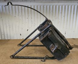 A pair of original “Brooks" leather toolboxes in carrier, believe fitted originally to Veteran