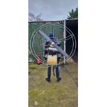 A paramotor with seat, for attachment to a hang glider or similar. Please note, we have not tested