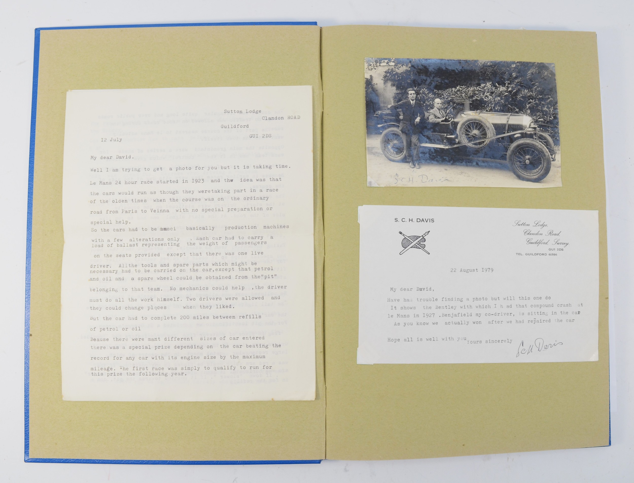 Of Brooklands interest; a schoolboys project, c.1977, whereby he contacted Brooklands racers and - Image 5 of 11
