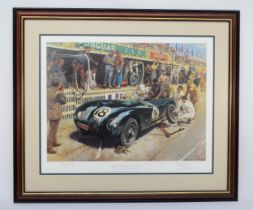 Terence Cuneo (1907-1996), Jaguar Pit Stop-Le Mans 1953, signed limited edition print, 620/850,