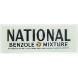 National Benzole Mixture, a glass petrol pump display, 51 x 17.5cm.