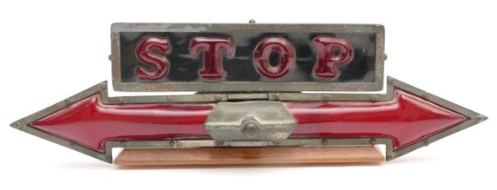 An American STOP/indicator rear lamp, c.1930's, 34 x 10cm