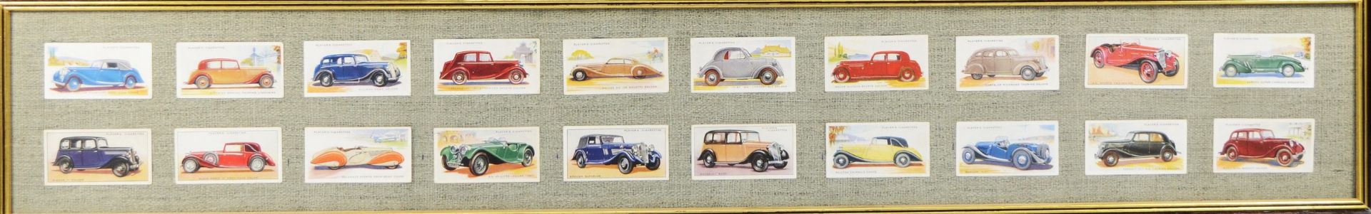 A Grandee Famous Marques MG cigar card collection, framed and a Players cigarette car collection, - Image 3 of 3