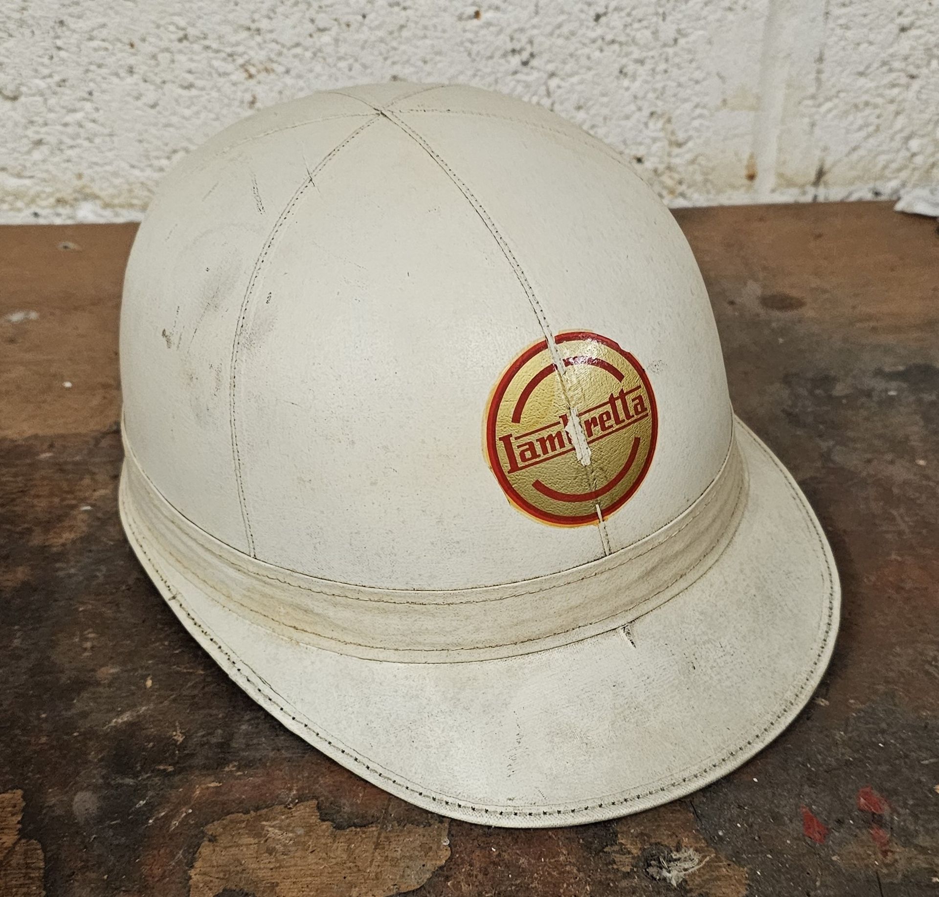An Everoak cork lined helmet with Lambretta badge, size 7 1/4