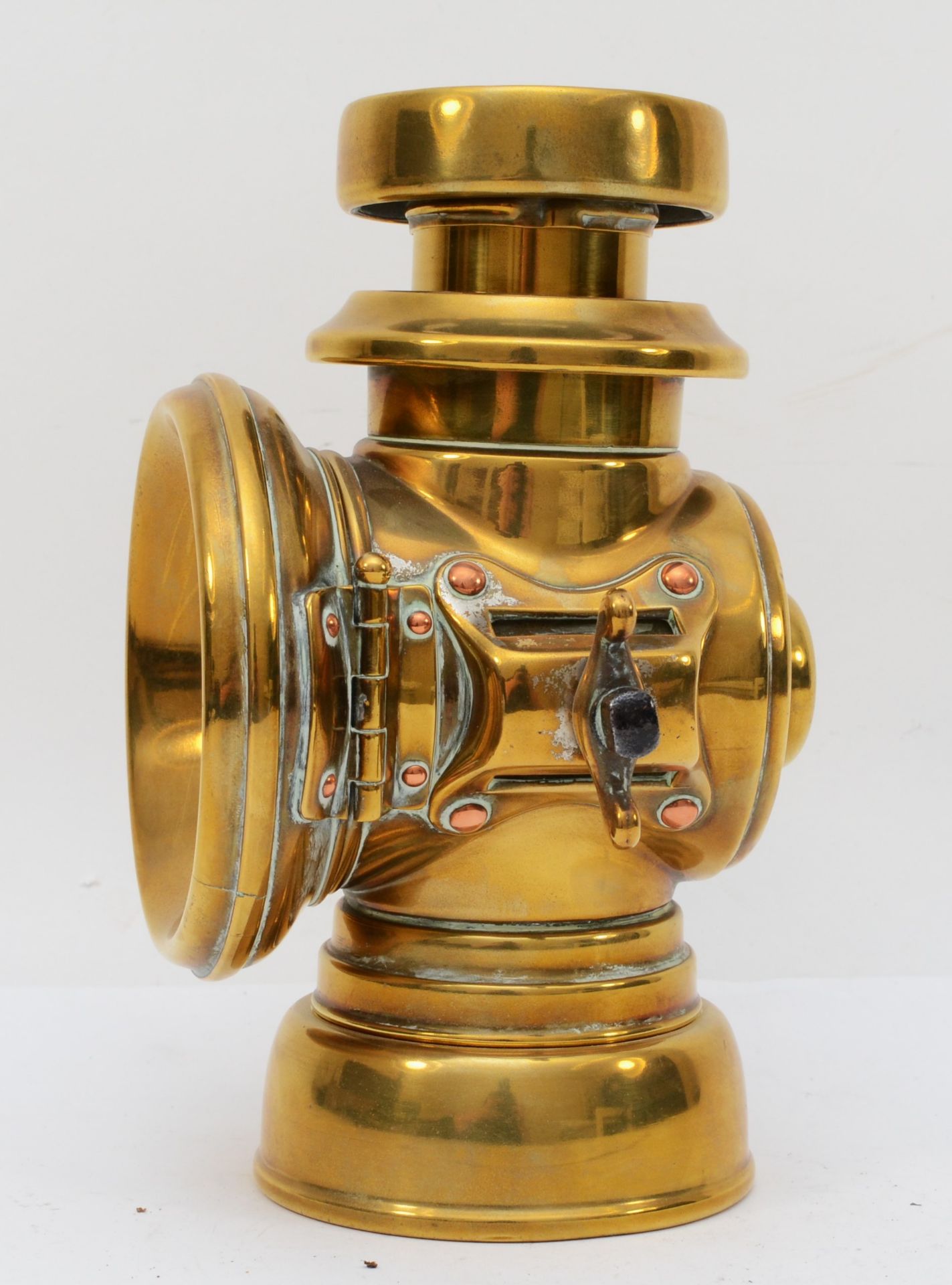 A brass era King of the Road by Lucas oil fired side lamp, No 146, 21cm. - Image 2 of 3