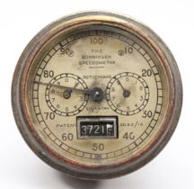 A Bonniksen 100MPH speedometer, by Rothermans of Coventry, c.1925, the nickel case with silvered