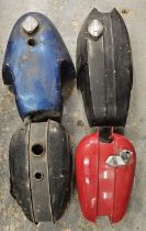 Two BSA metal tanks and two fibreglass tanks (4)