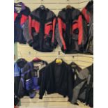 A collection of 9 lightweight motorcycle jackets