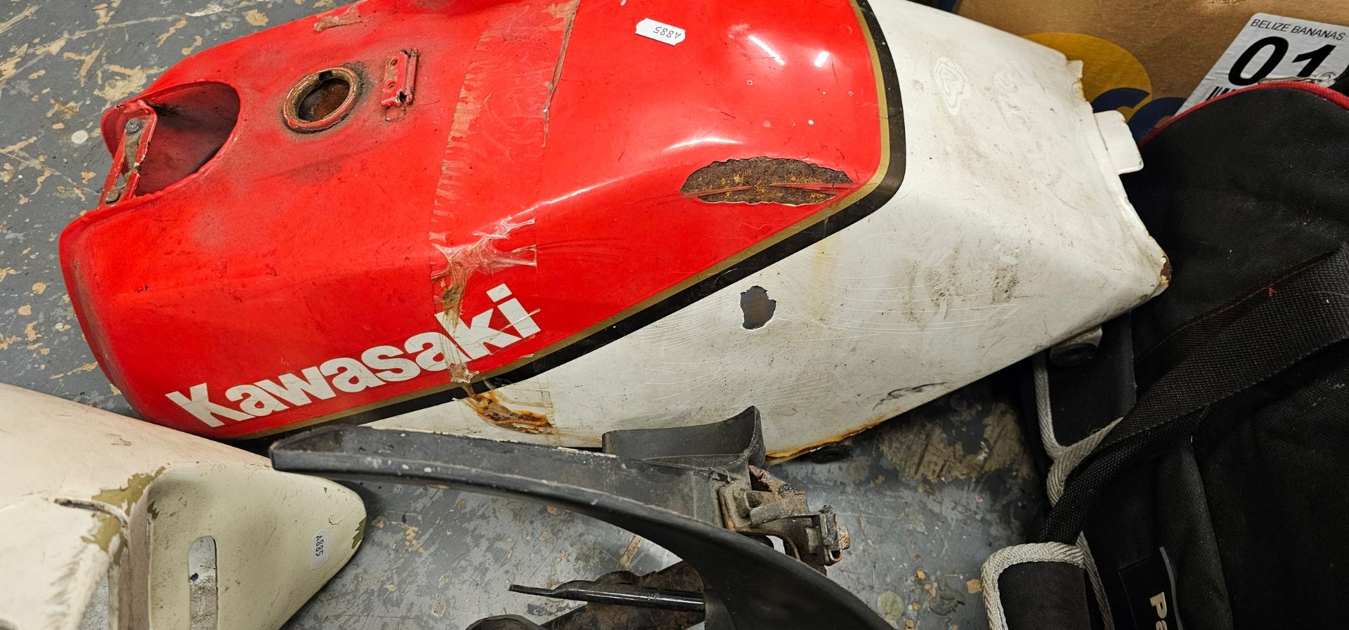 A quantity of used Kawasaki AR125 and Suzuki ER125 used spares and 8 Triumph knee pads - Image 5 of 5