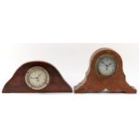 Two Smiths of London nickel car clocks, c.1930's, P 69.145 and P 102.135, both mounted in mantel