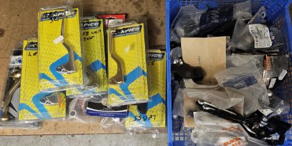 10 Competition brake and clutch levers and 35 assorted levers, NOS