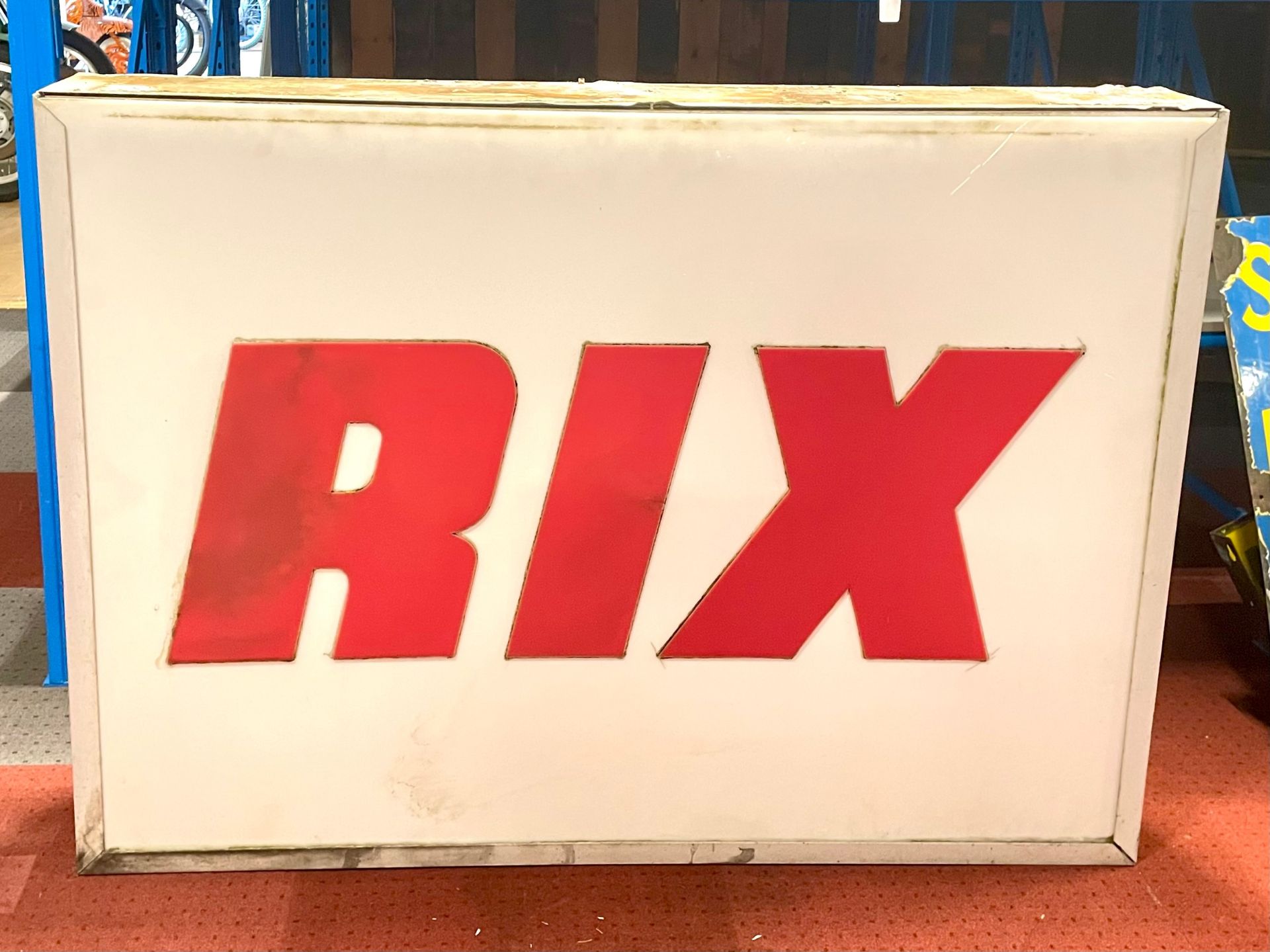 A RIX illuminated petrol filling station sign. 126 x 91.5cm