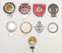 A Royal Aero Club chrome and enamel badge, lacking enamel pennant, no. 327, a brass and enamel