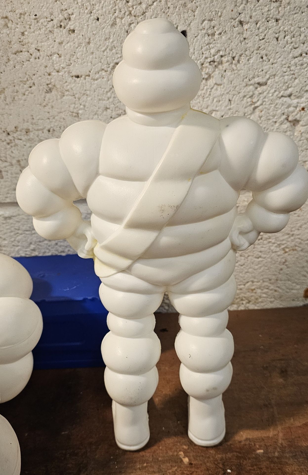 A Bibendum or Michelin Man plastic seated lamp, lacking lighting, 50cm and a standing example, - Image 4 of 4