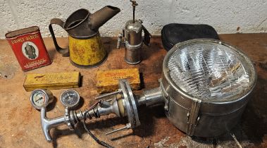 A W.H. Denoudan, Holland 18cm swivel lamp and other memorabilia.