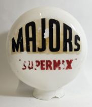 A Majors Supermix glass globe, crack and part missing, 40cm