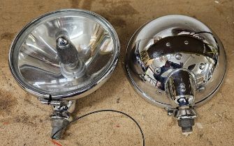 A pair of Lucas SLR 700S chrome 7" spot lamps, NOS. As fitted to Bentley, Bristol and Jaguar XK120