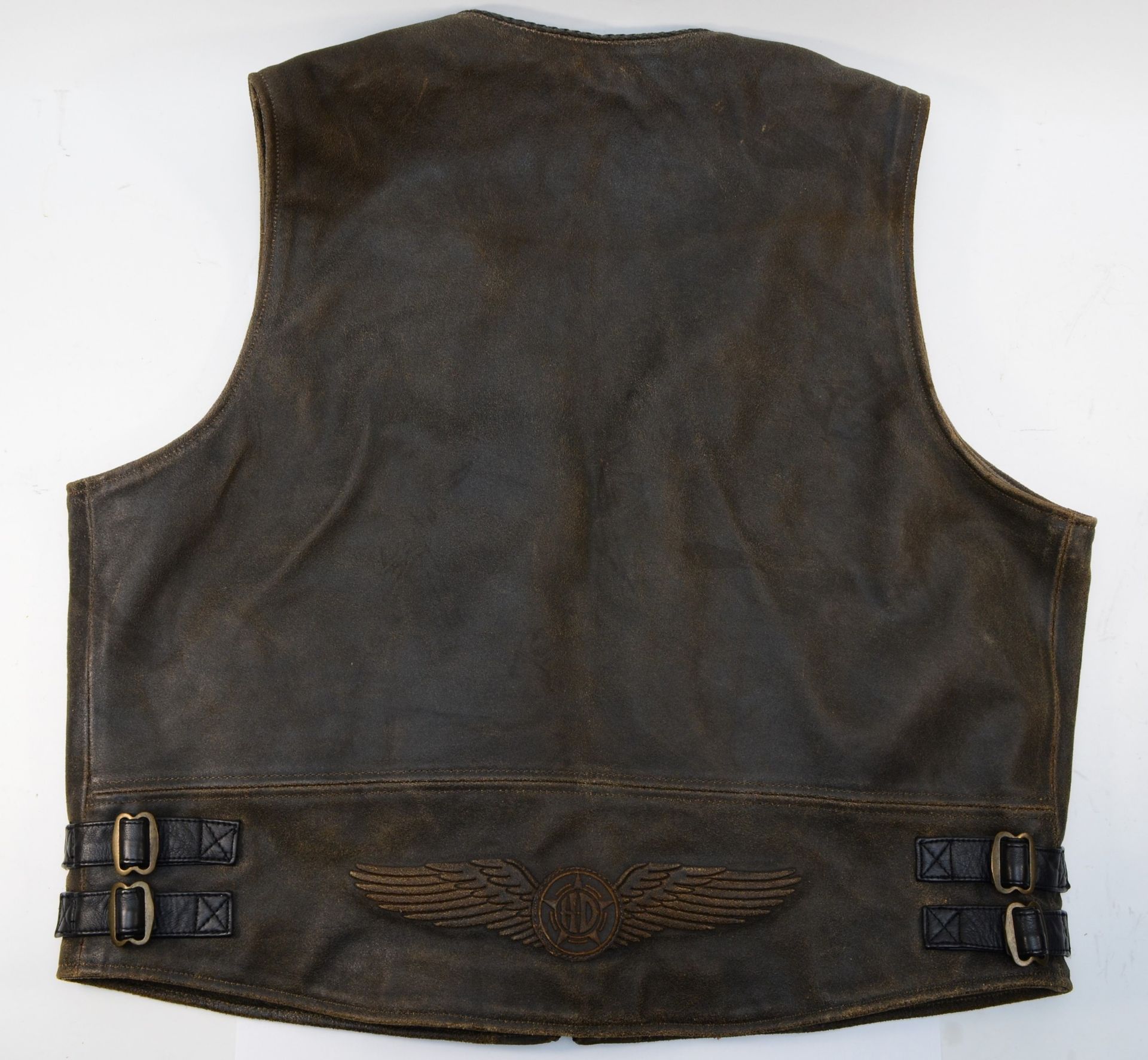 A Harley Davidson original leather waistcoat, size XXL, with embossed rear lower motif. - Image 4 of 4