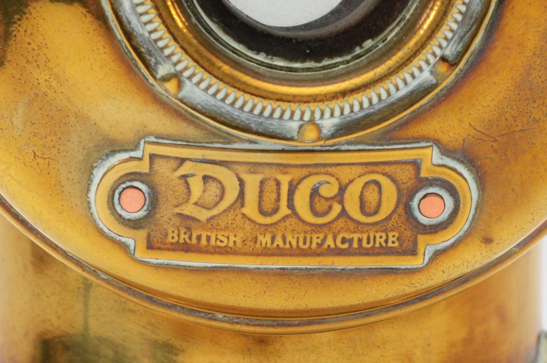 A brass era Duco by Brown brothers oil fired side lamp, 29cm. - Image 3 of 3