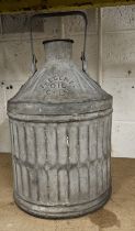 A Regent Oil Co. galvanised five gallon pyramid can, 56cm with hand raised.
