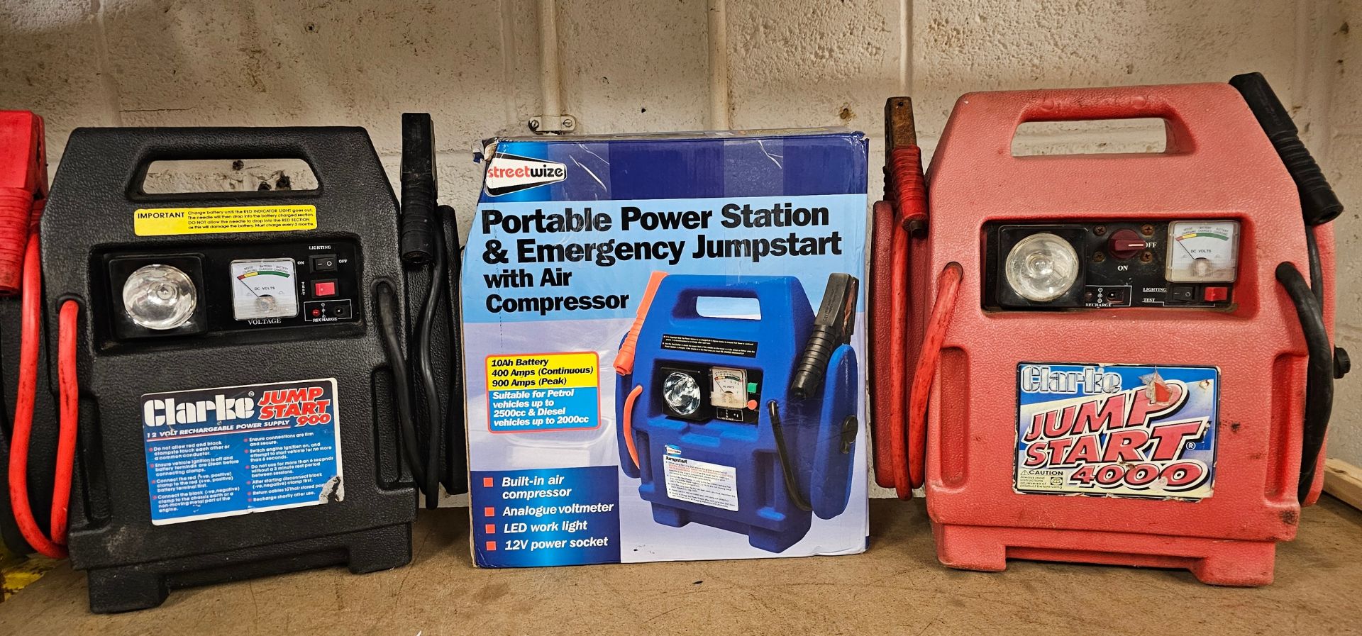 A Clarke 4000 jump start pack, a Clarke 900 jump start pack, a Streetwise jump start pack, unused, - Image 2 of 2