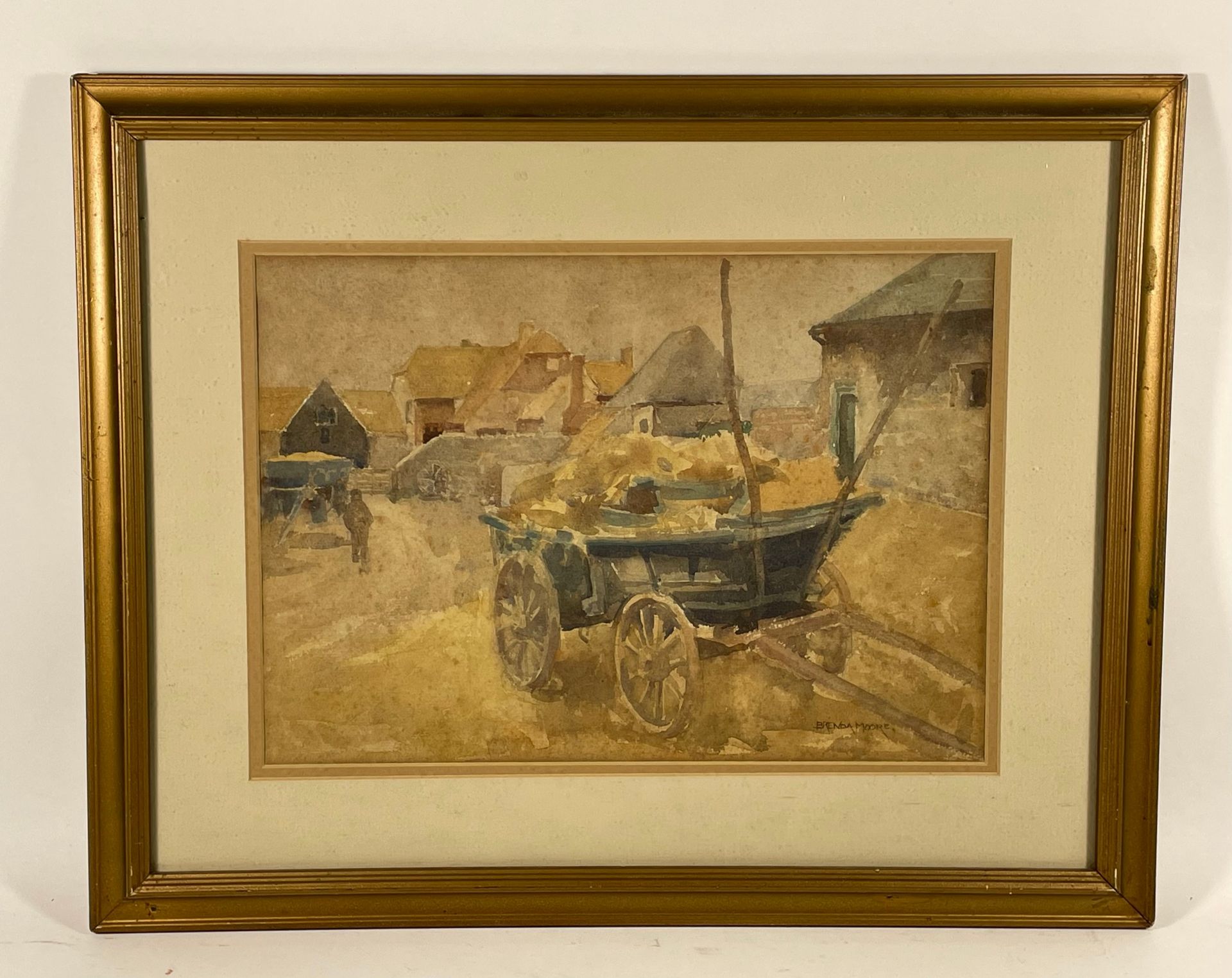 Brenda Moore, an early 20th century watercolor on paper, Patcham Farm, Sussex, signed lower right,