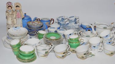 An early 20th century Japanese porcelain part teaset together with an Aynsley part teaset, a 19th