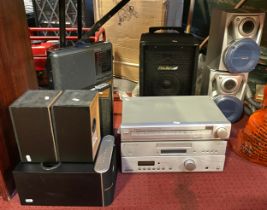 A selection of Hi-Fi equipment, comprising Acoustic Solutions amplifier SP101, a Cambridge Audio