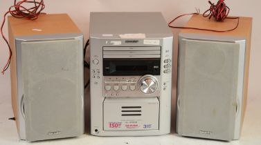 A Sony micro Hi-Fi system, model XL-HP600, with matching speakers and a Philco "Super twenty" record