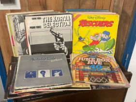 Various 1960s and 1970s LPs include the Monkees together with a 20th century mahogany cased set of