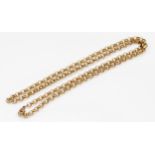 A 9ct gold belcher link chain, 61cm, 22gm.