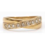 A 9ct gold brilliant cut diamond dress ring, P-Q, 2.3gm.