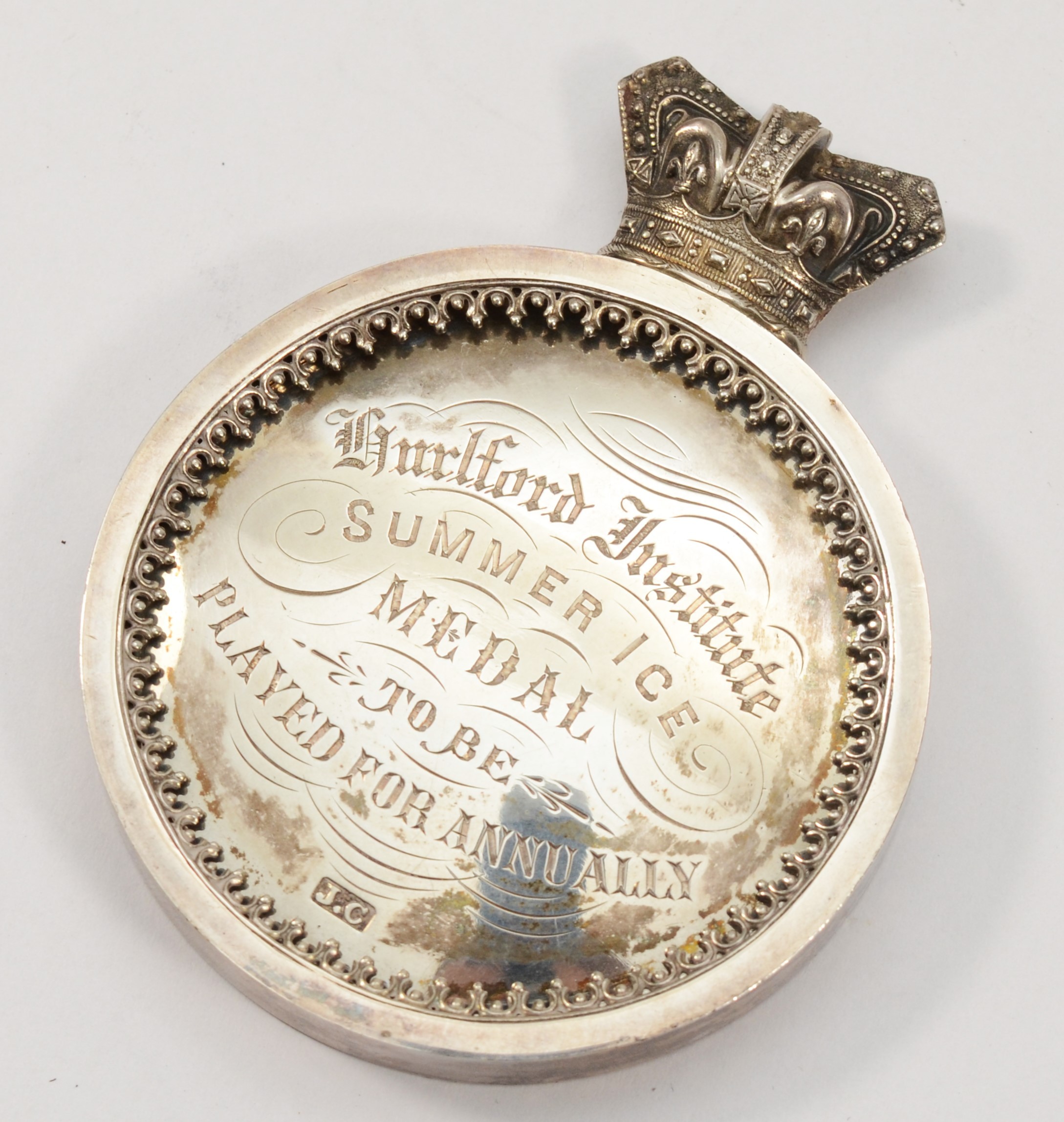 A Victorian silver presentation medal, by J.C, c.1897, of circular form with Victorian crown - Image 2 of 3