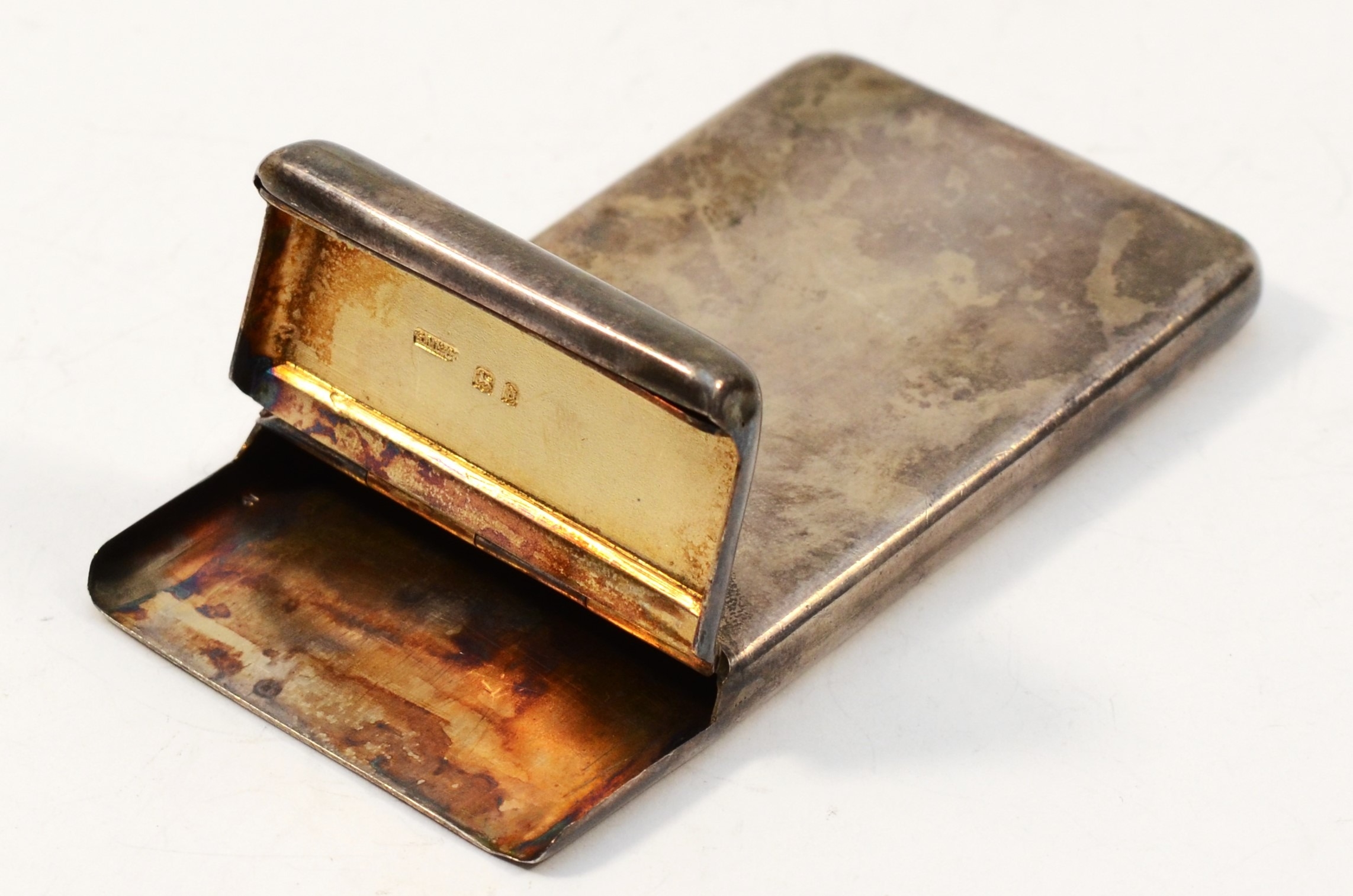 A George V silver calling card case, by Sampson Mordan & Co, London 1919, inscribed Presented to, E. - Image 3 of 3