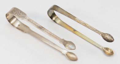 A pair of Georgian silver fiddle pattern sugar tongs, by Peter & William Bateman, London 1811,