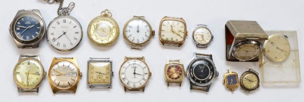 A group of strapless wrist watches to include a Muralt Watch 15 jewel movement.