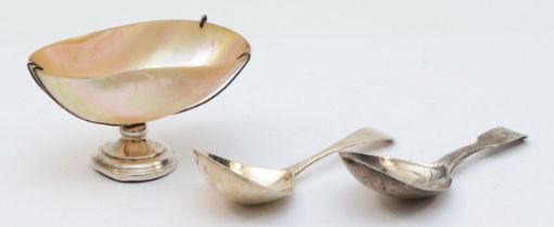 A George V silver mother of pearl caviar bowl, by William Adams, Birmingham 1922, together with