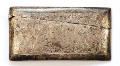 An Edward VII silver calling card case, by Charles S Green, London 1908, with chased foliate