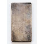 A George V silver calling card case, by Sampson Mordan & Co, London 1919, inscribed Presented to, E.