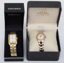 Rotary, a stainless steel ladies wrist watch, with mother of pearl dial, LB03907/01(15671), together