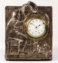 An Edwardian novelty silver desk strut clock, by Thomas Eady & Co., London 1909, RD 545646,