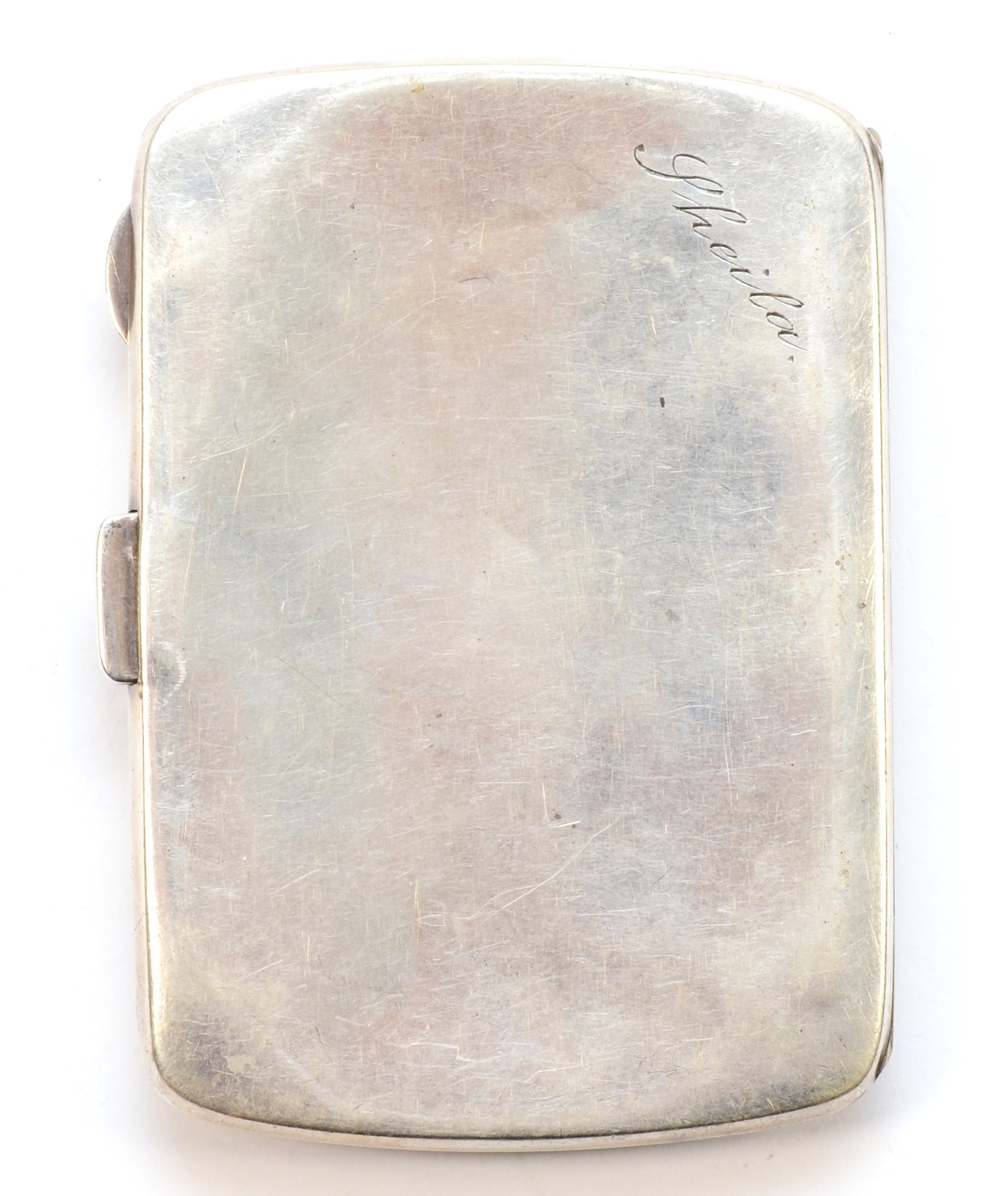 A George V silver and guilloche enameled cigarette case, by Henry Matthews, Birmingham 1929, - Image 2 of 3