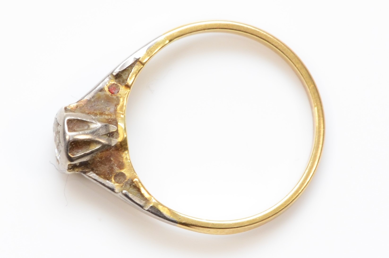 A gold single stone brilliant cut diamond dress ring, unmarked, estimated weight .20, J-K, 1.8gm. - Image 2 of 2