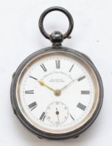 H. Samuel of Manchester, a silver cased open faced key wind pocket watch, Chester 1900, the enamel