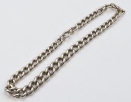 A George V silver curb link pocket watch chain, by William Walter Cashmore, Birmingham 1917, 39cm,