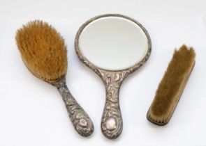 A Victorian silver embossed dressing table set, by Ellis & Co, Birmingham 1897.