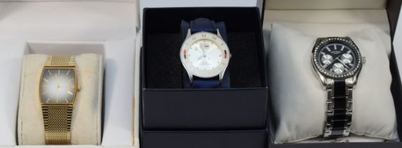 Accurist, a stainless steel gold plated Ladies quartz wrist watch, SR621SW, a Tommy Hilfiger