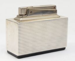 A German mid to late 20th century silver rectangular gas table lighter, by Franz Johann jr, of