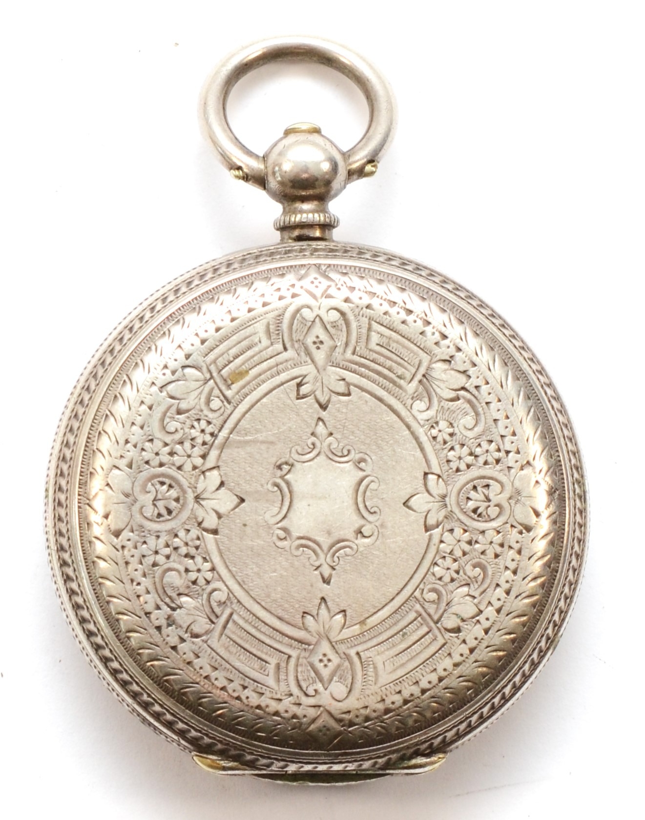 DF&C, An early 20th century fine silver key wind fob watch, the enamel dial set with Roman numerals, - Image 4 of 5