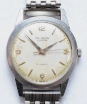 J.W Enson, a stainless steel Gentleman's Incabloc - Antimagnetic wrist watch, set with baton and